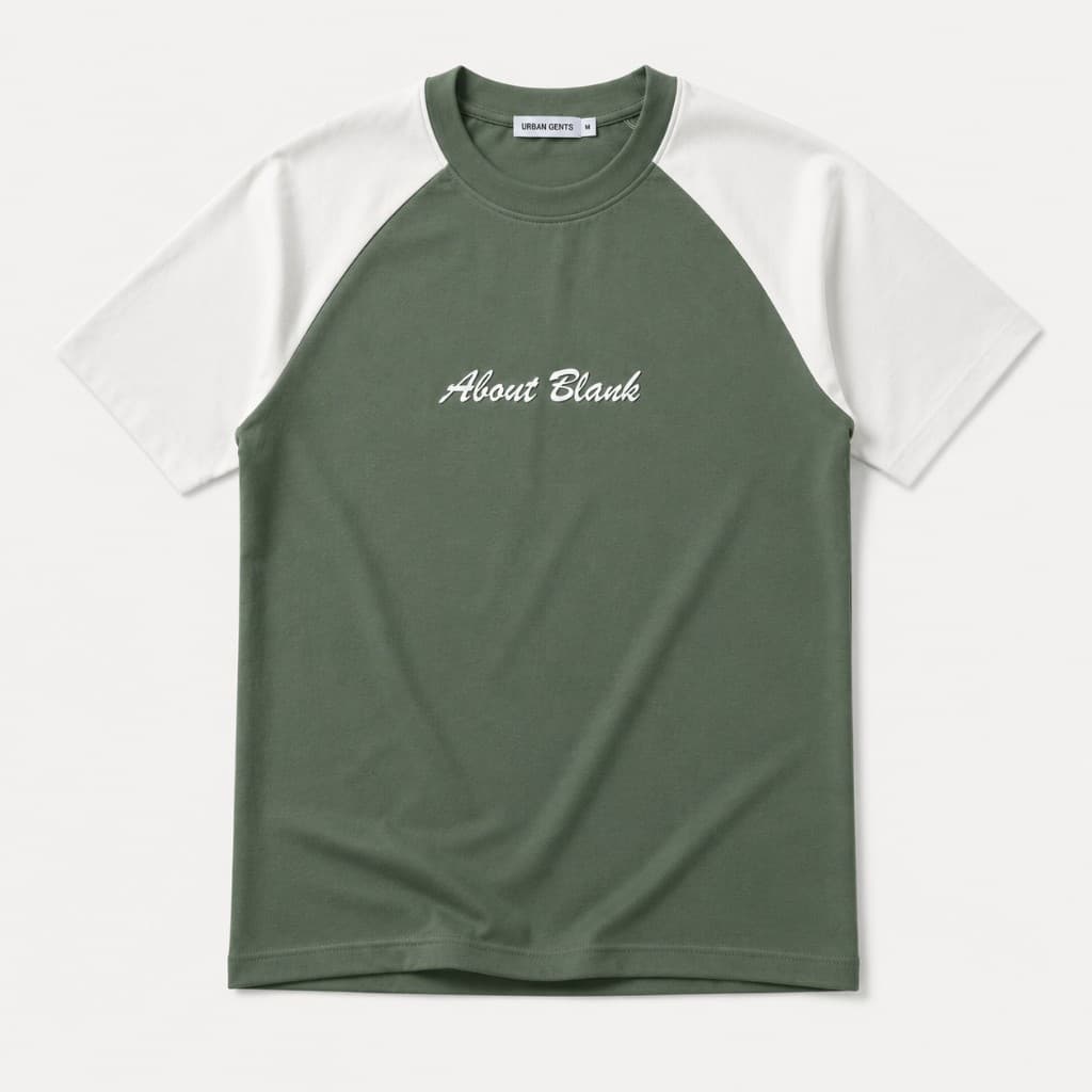 About Blank Olive & White Raglan T-Shirt
