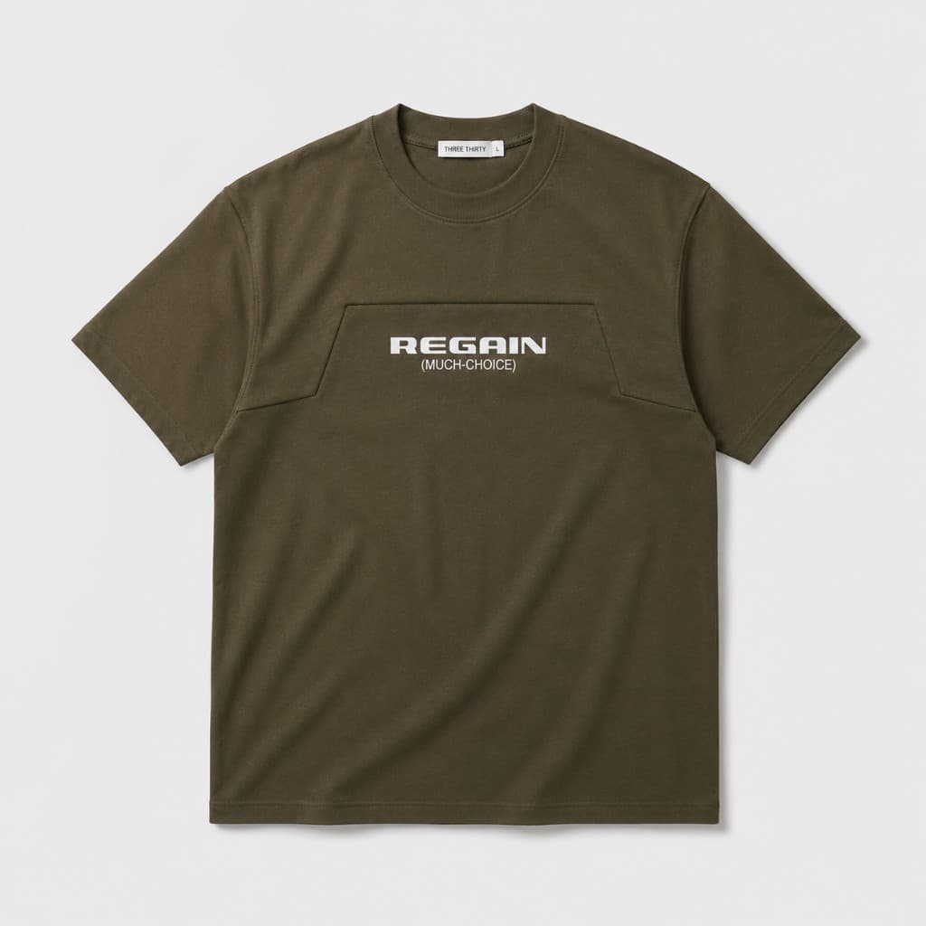 REGAIN Olive Green Graphic T-Shirt